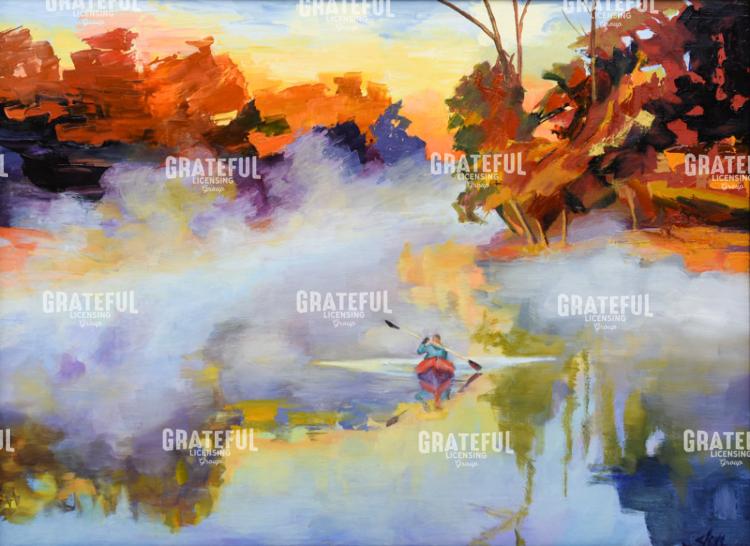 Kayak in the Mist in Autumn