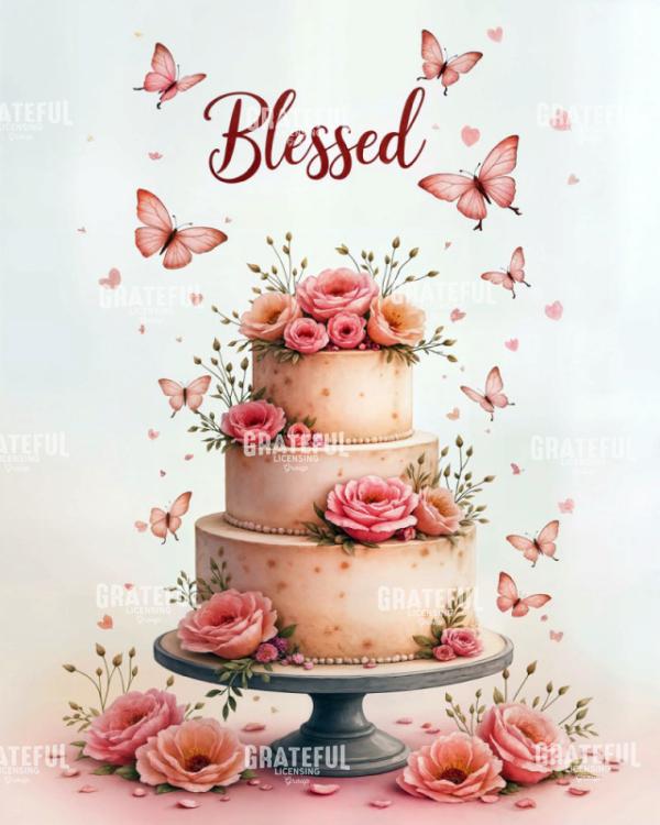 Blessed Butterflies Wedding Cake