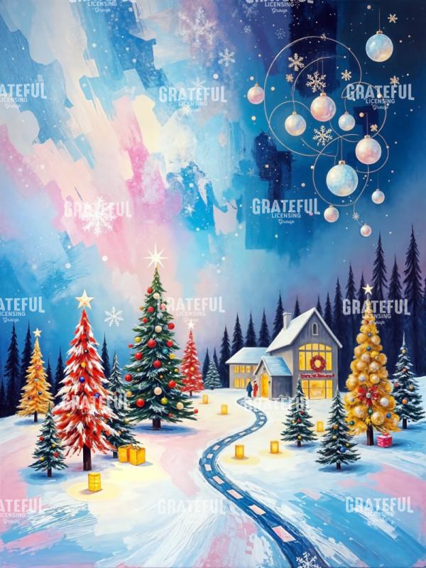 Red and Gold Christmas Trees