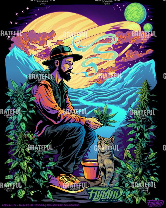 Cannabis Farmer in Space Poster