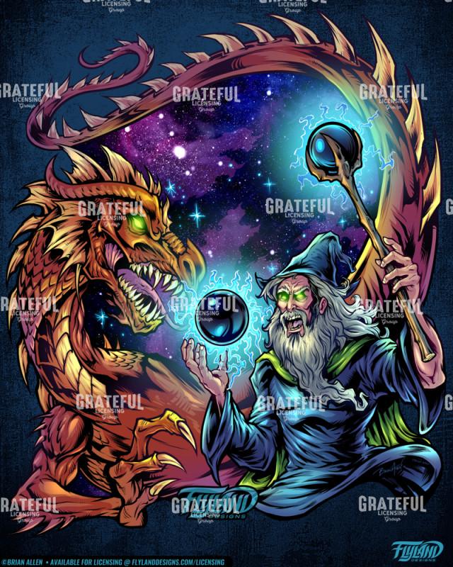 Wizard Fighting A Dragon