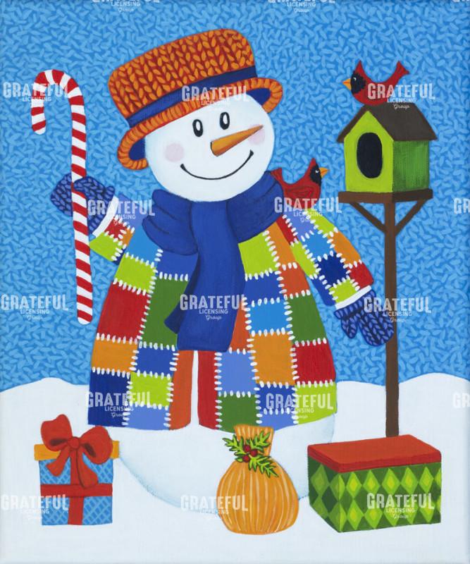 Patchwork Christmas Snowman