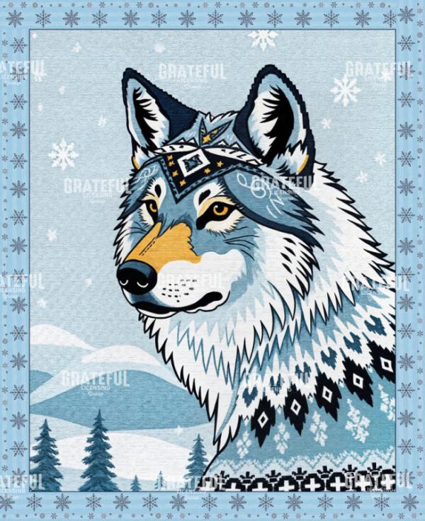 Pale Blue Nordic Wolf