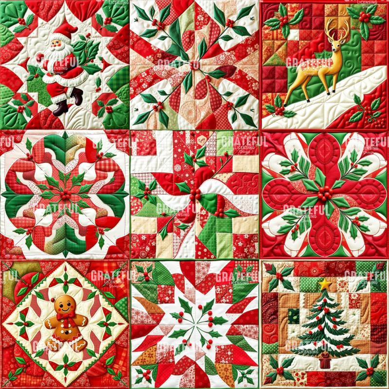 Christmas Nine Patch Quilt Block