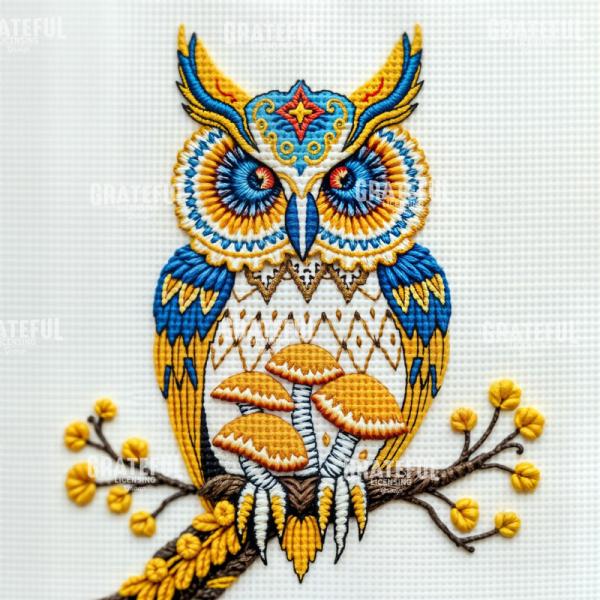 Needlepoint Owl