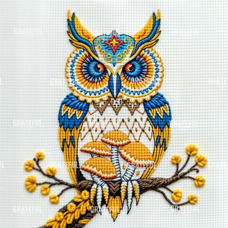 Needlepoint Owl