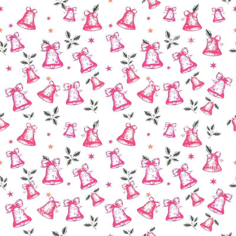 Pink Bells Holiday Pattern Transparent