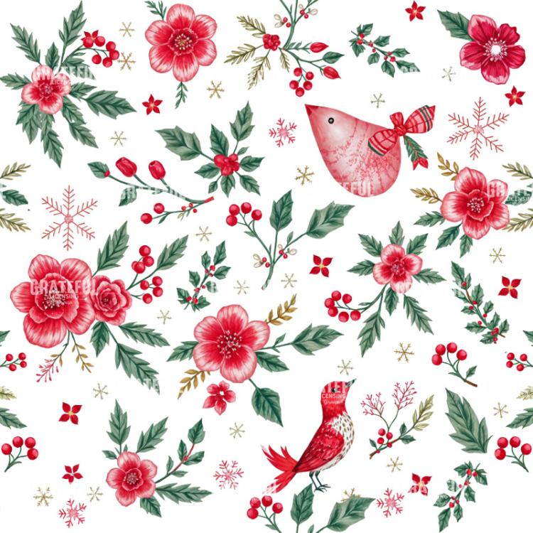 Pink Christmas Birds
