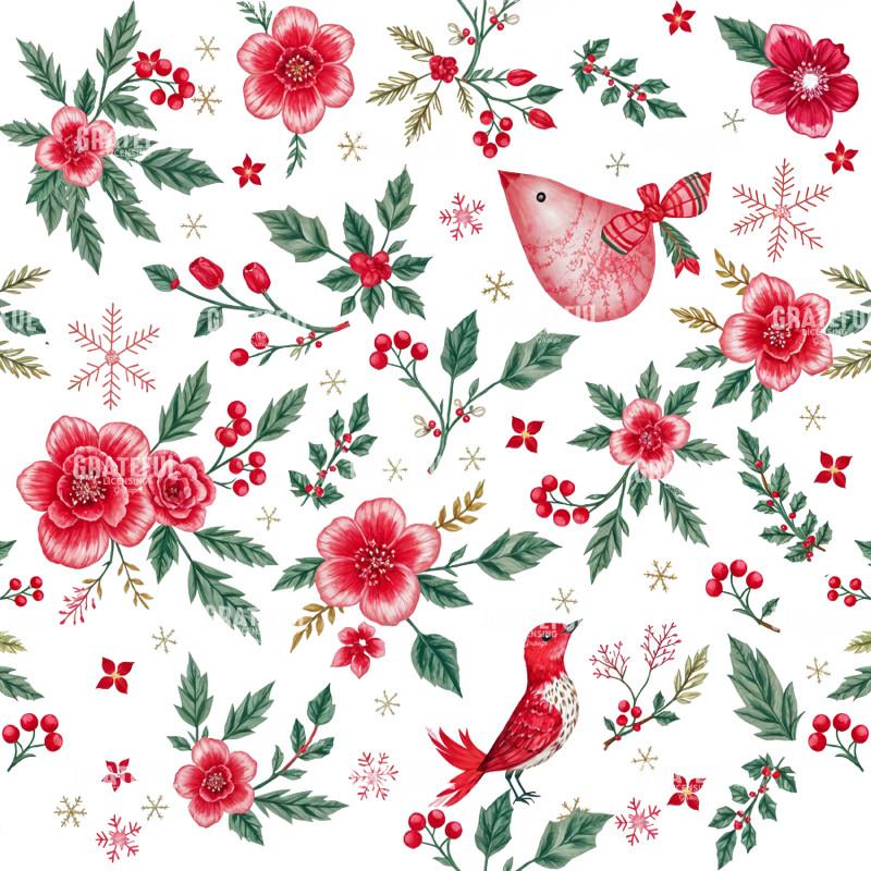 Pink Christmas Birds