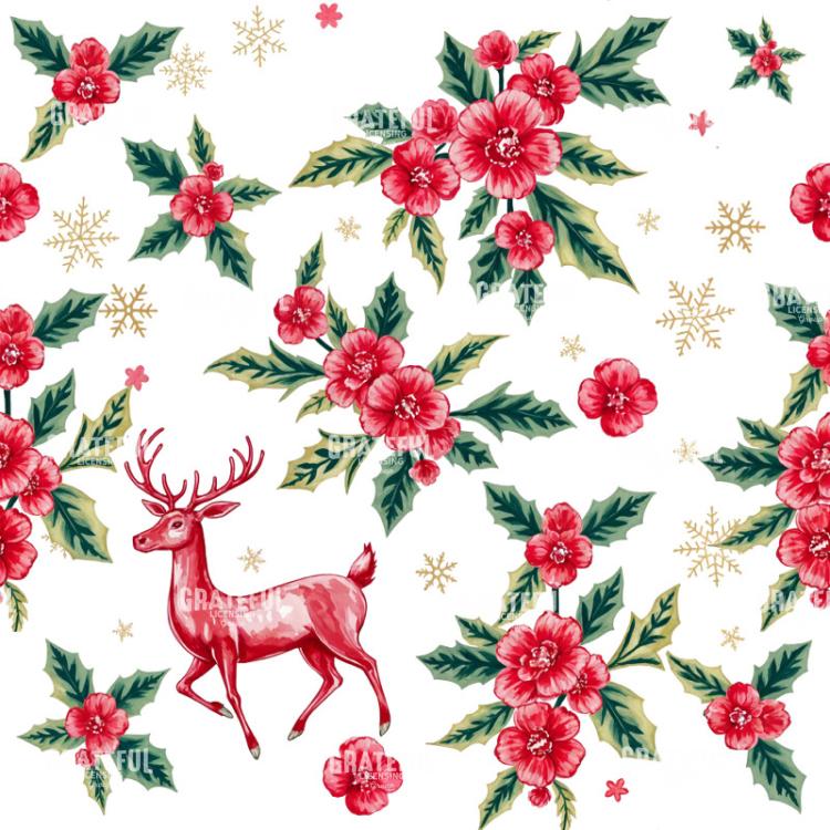 Pink Roses and Reindeer Christmas