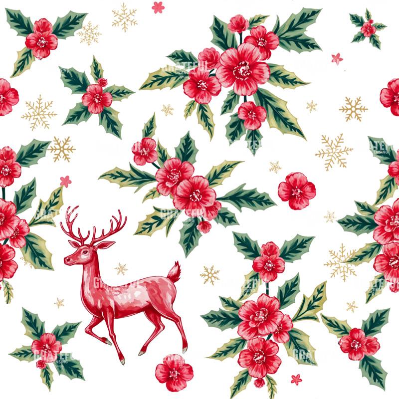 Pink Roses and Reindeer Christmas