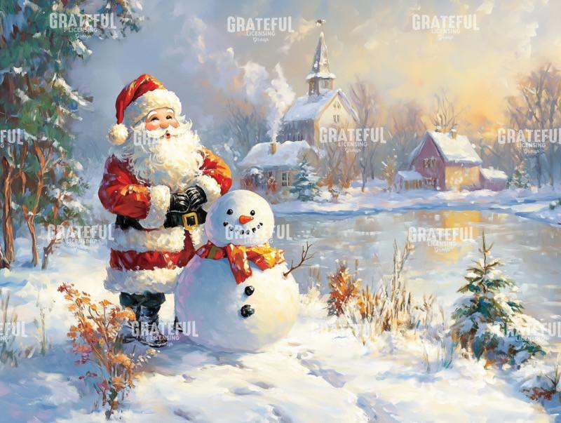 Santa and a Snowmanby the River