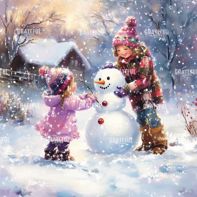 Children with a Snowman