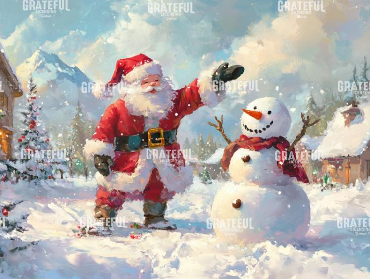 Santa and Snowman on Christmas