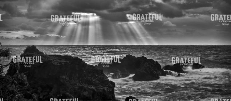 Sun Beams and Sea Rocks