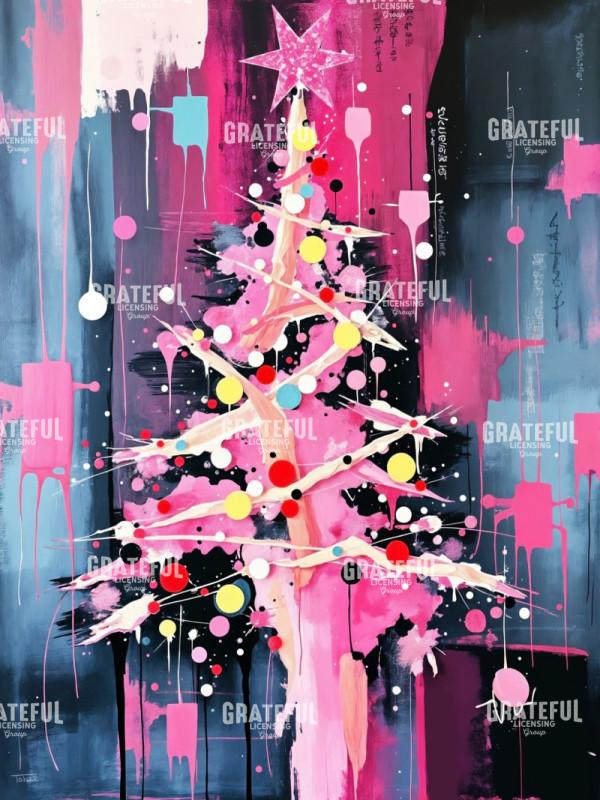 Abstract Splash Art Christmas Tree