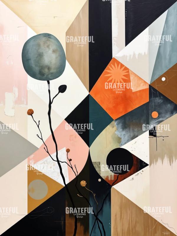 Modern Abstract Flowers in Vase