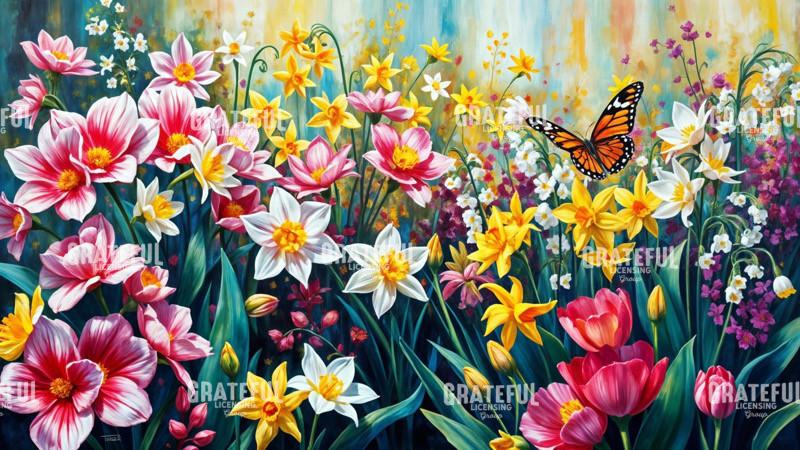 Daffodils and Butterflies