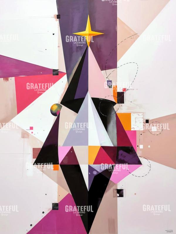 Abstract Pink Christmas Tree