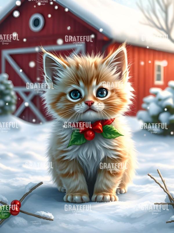Christmas Barnyard Friends Kitten