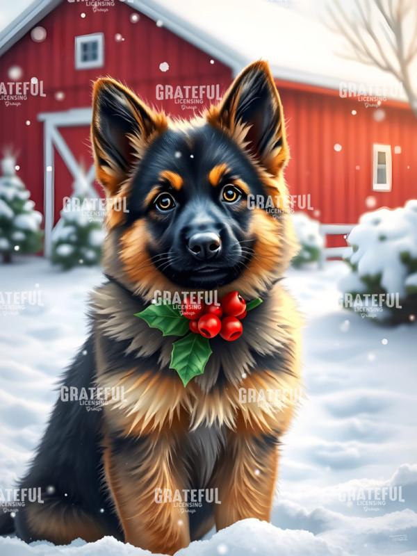 Christmas Barnyard Friends Puppy