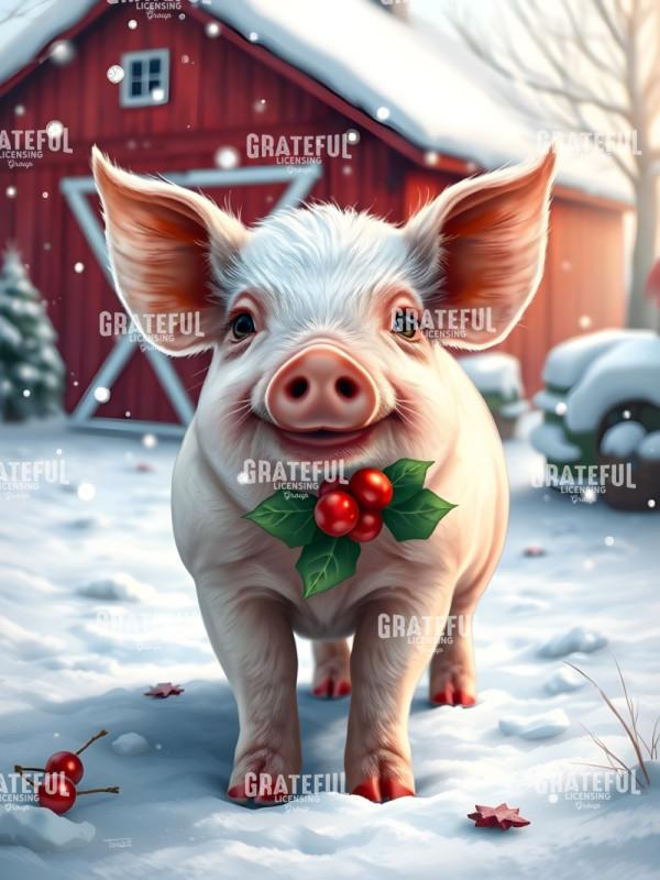 Christmas Barnyard Friends Piggy
