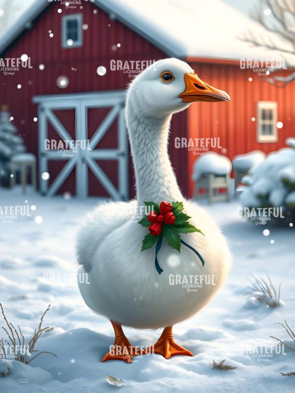Christmas Barnyard Friends Goose