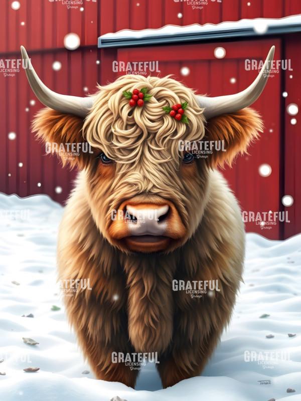 Christmas Barnyard Friends Cow