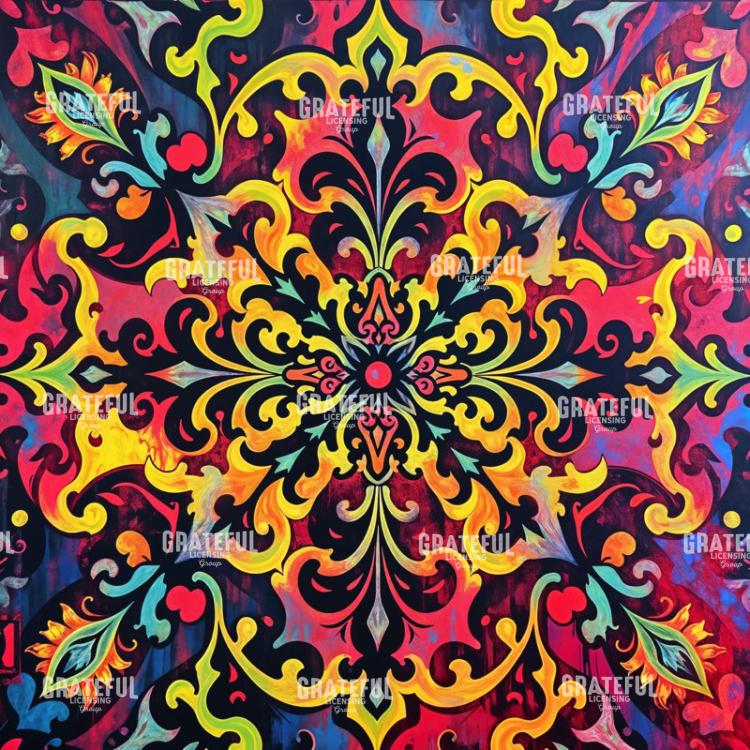Bold Rainbow Damask