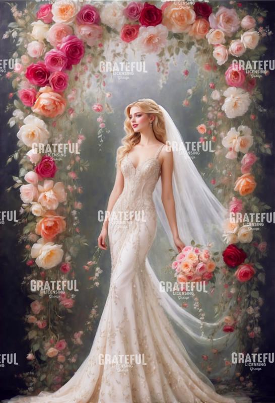 Transparent Bride and Vintage Roses