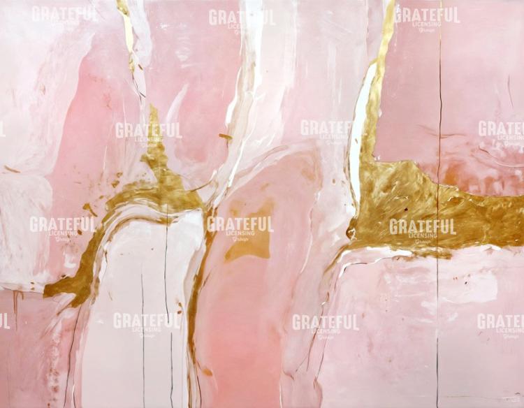 Rose Quartz and Gold Modern Abstract Art