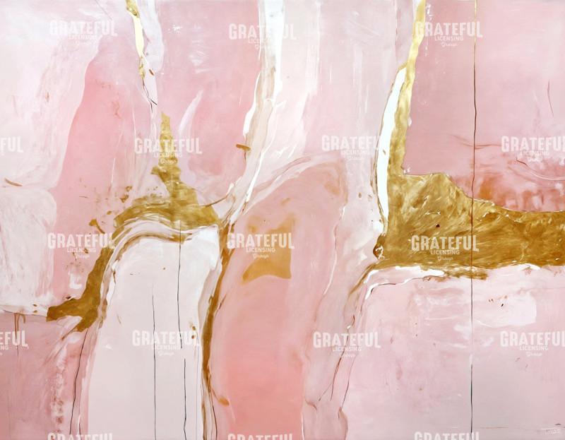 Rose Quartz and Gold Modern Abstract Art