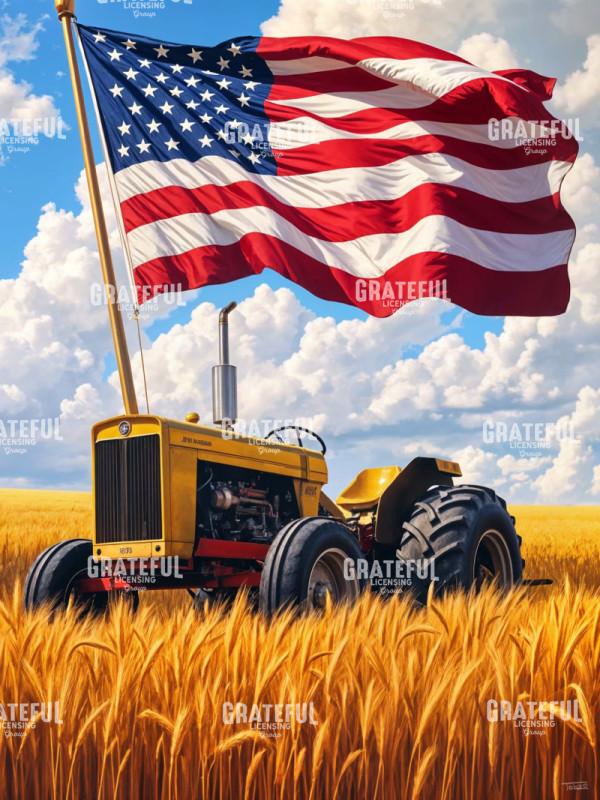 Amber Waves and American Flag