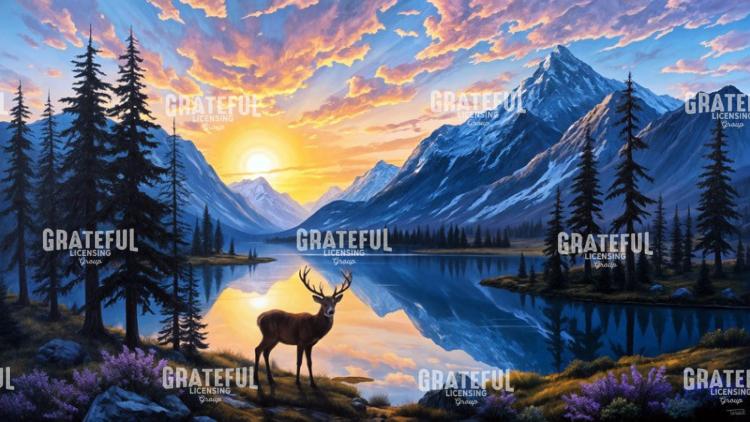 Deer at Sunset