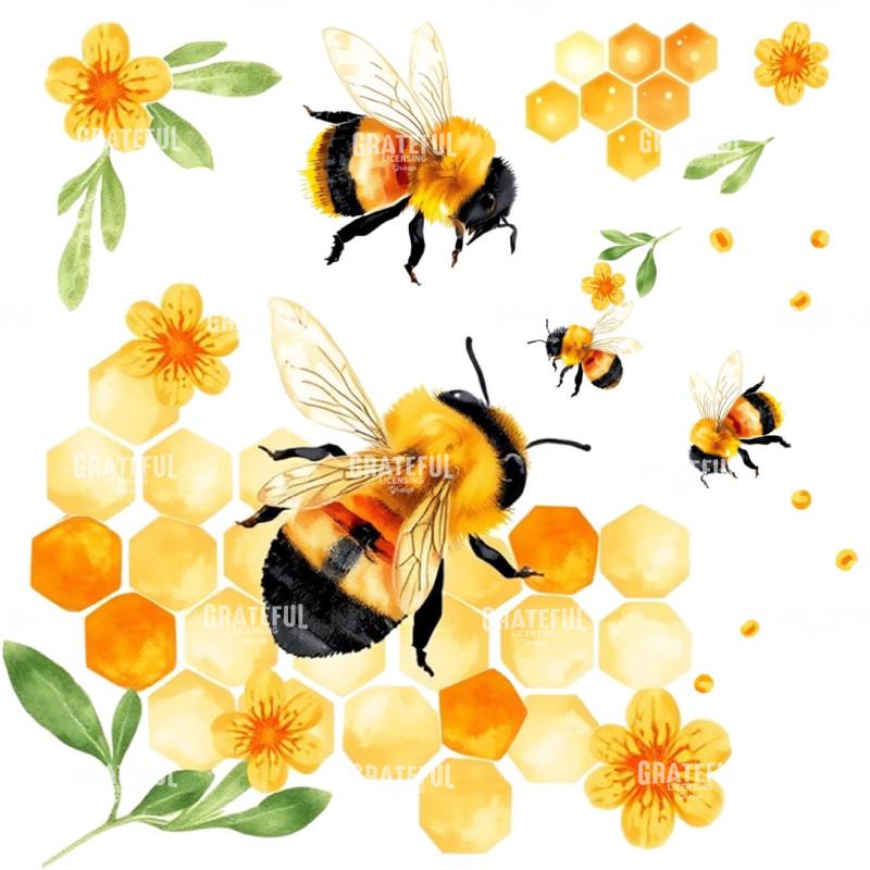 Bumble Bees and Honey Combs Layers