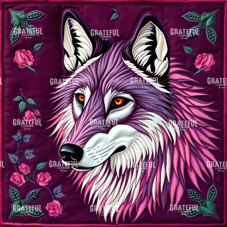 Wolf Moon Quilt Blocks Pink and Purple