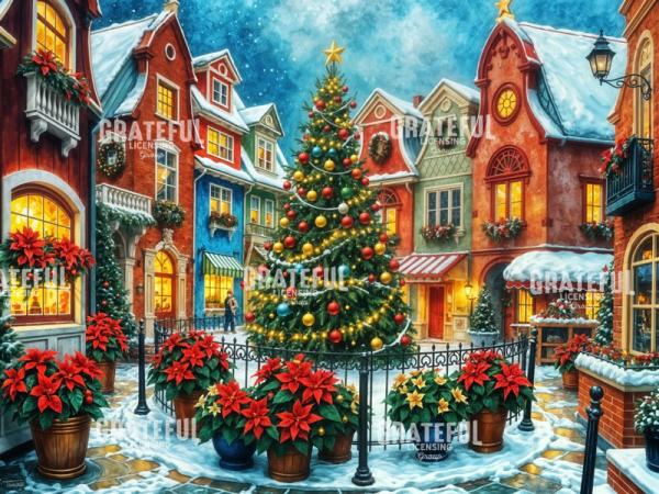 A Colorful Gingerbread Christmas Village