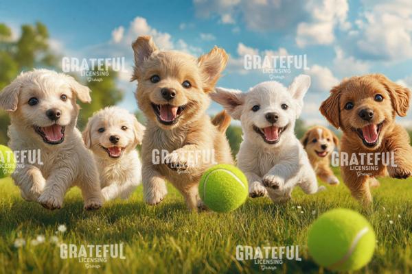 Puppies and Tennis Balls 2