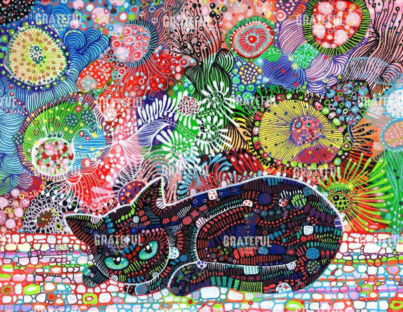Psychedelic Black Cat