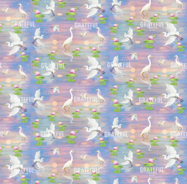 Egrets And Herons And Lily Pads Repeat