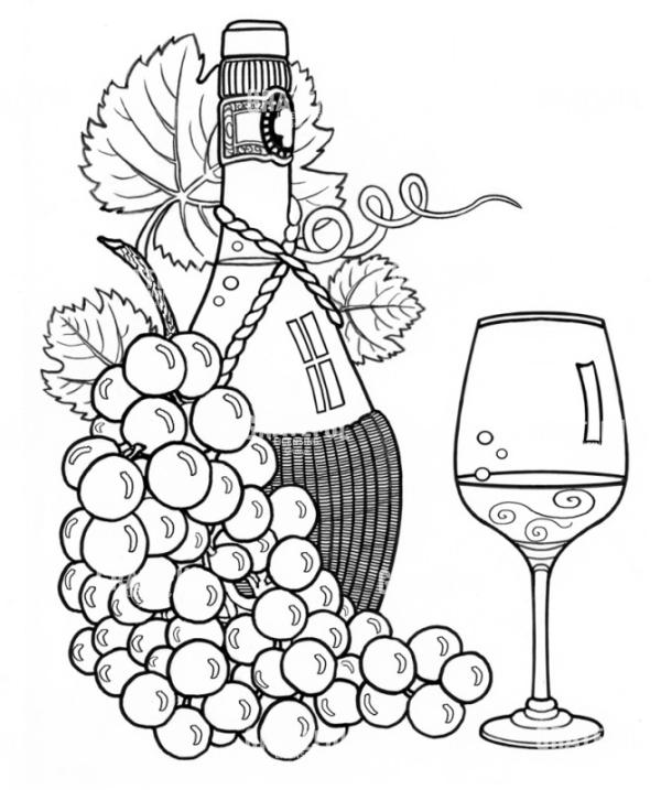 Chianti Grapes And Glass