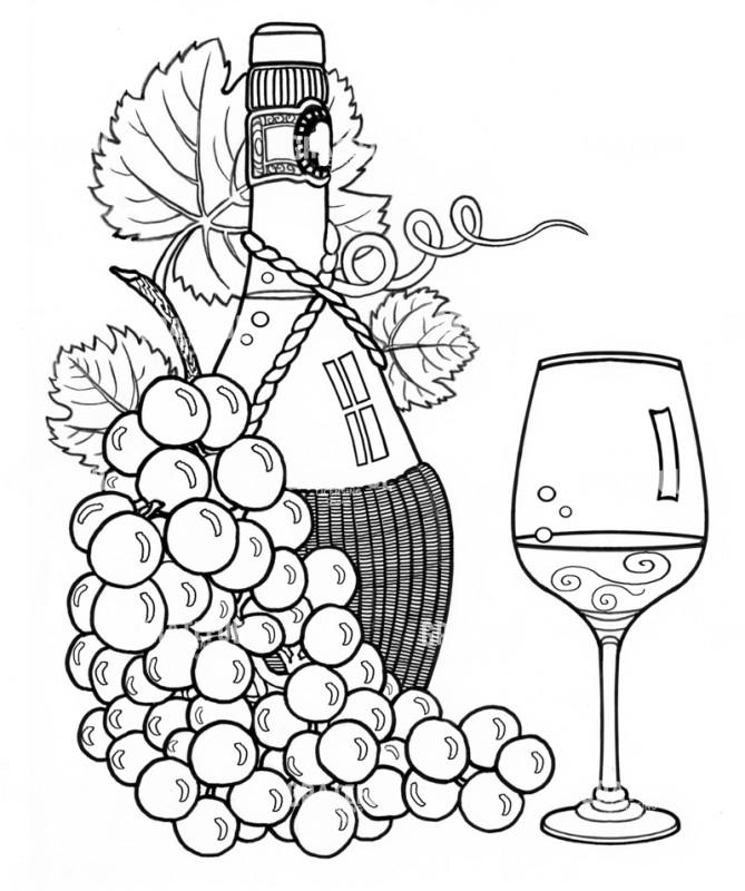 Chianti Grapes And Glass