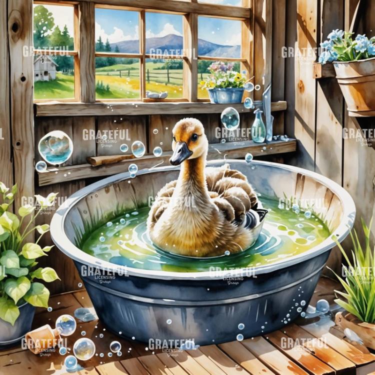 Barnyard Bath Time Gosling