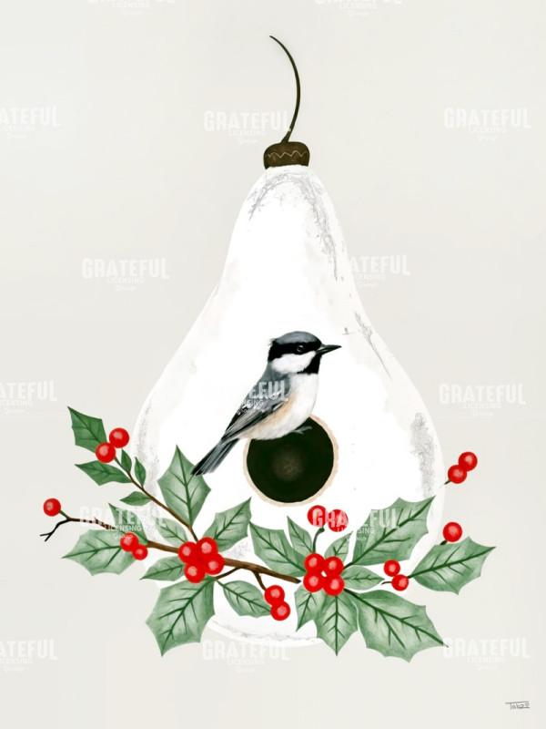 Folk Art Chickadee Birdhouse