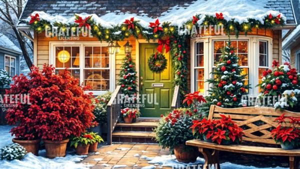 Poinsettia Christmas Porch