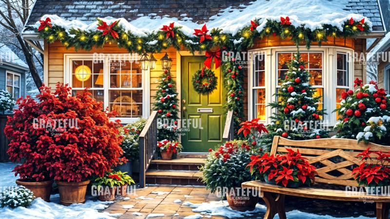 Poinsettia Christmas Porch