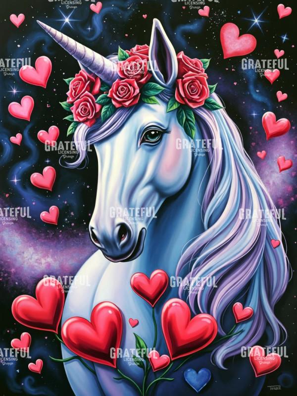 Valentines Hearts Unicorn