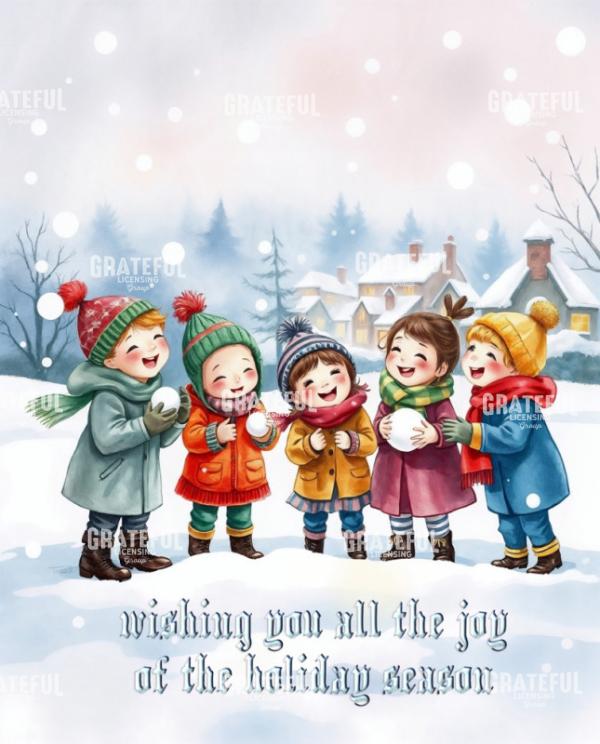 Children Laughing in The Snow