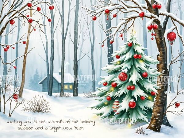 Rustic Cabin With Christmas Tree