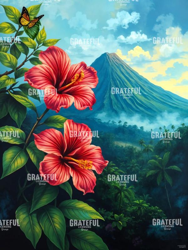 Hibiscus with Butterfly